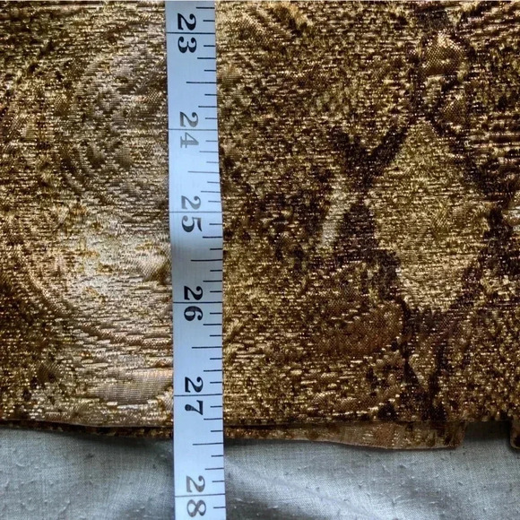 Lafayette 148 New York gold metallic snakeskin skirt wool and silk size 10 - Picture 11 of 11